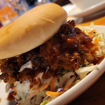 Ram Restaurant & Brewery - Happy hour pulled pork sandwich. - Breweries Near Me - Marysville, Washington