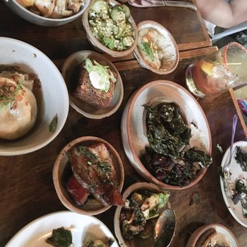FARM Bluffton - Chicken dumplings, Brussels, bacon, Farro, grits, collards, seafood salad, hash brown, peanut butter toast, apple fritters, corned beef - New American Near Me - Bluffton, South Carolina