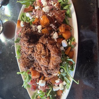 South Kitchen + Bar - Goat Cheese, Nuts, and Fried chicken on top! Yummy - Cocktail Bars Near Me - Athens, Georgia South Kitchen + Bar - Goat Cheese, Nuts, and Fried chicken on top! Yummy - Cocktail Bars Near Me - Athens, Georgia