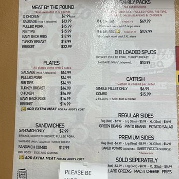 The Big Bib BBQ - Menu - Barbeque Near Me - San Antonio, Texas The Big Bib BBQ - Menu - Barbeque Near Me - San Antonio, Texas