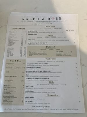 Menu photo 1 Ralph & Rose Dallas, TX