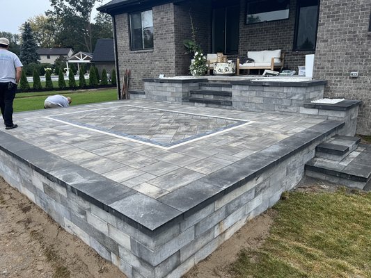 Brick Paver Patio - Raised Patio Brick Paver Patio - Raised Patio