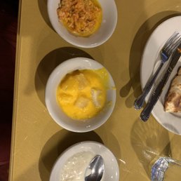 Dessert: Gajar Malwa (carrot pudding), mango something, and Kheer (rice pudding)