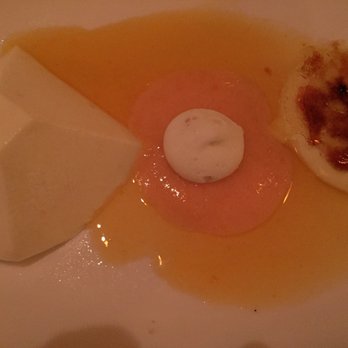 Passionfish - MEYER LEMON PANNA COTTA * blood orange curd * lemon verbena crème brûlée * lemongrass meringue. - Seafood Near Me - Pacific Grove, California Passionfish - MEYER LEMON PANNA COTTA * blood orange curd * lemon verbena crème brûlée * lemongrass meringue. - Seafood Near Me - Pacific Grove, California