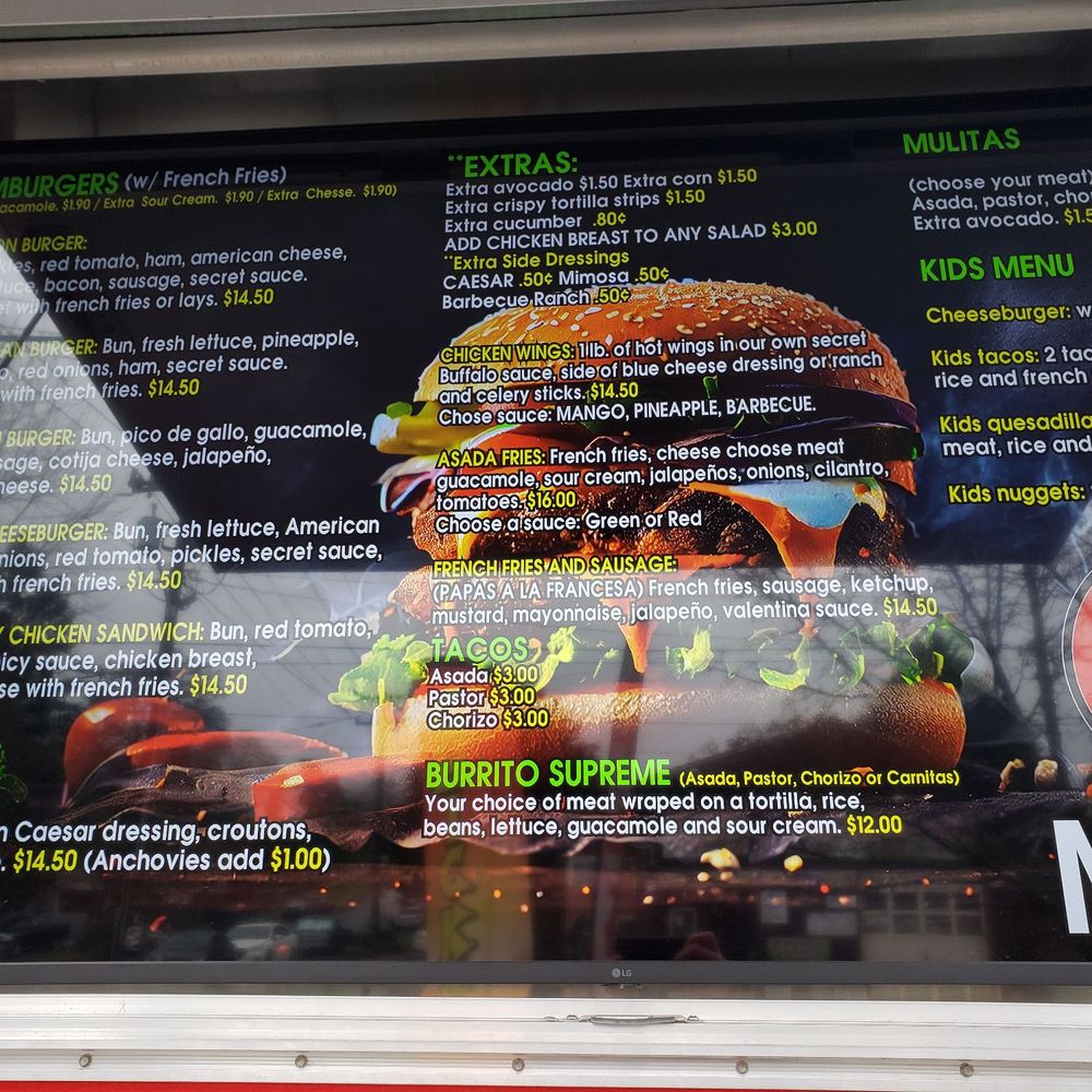 Mason's Burgers - a menu on a food truck - Food Trucks Near Me - Seattle, Washington Mason's Burgers - a menu on a food truck - Food Trucks Near Me - Seattle, Washington
