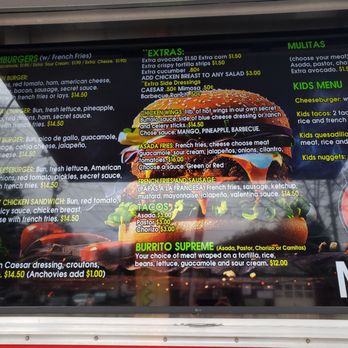 Mason's Burgers - a menu on a food truck - Food Trucks Near Me - Seattle, Washington
