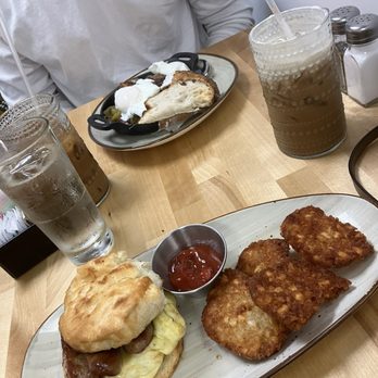 Sweet Buns - Short rib hash and sausage, egg, and cheese biscuit with hot honey and hash browns - Breakfast & Brunch Near Me - Englishtown, New Jersey Sweet Buns - Short rib hash and sausage, egg, and cheese biscuit with hot honey and hash browns - Breakfast & Brunch Near Me - Englishtown, New Jersey