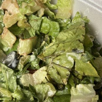 Palio's Pizza Cafe - Dinner salad. Moldy, pink and black leaves. - Pizza Near Me - Mansfield, Texas