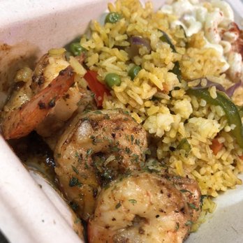 Aina Grill - Spicy shrimp, spainish rise, Mac salad - American Near Me - Waipahu, Hawaii Aina Grill - Spicy shrimp, spainish rise, Mac salad - American Near Me - Waipahu, Hawaii