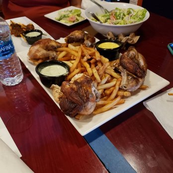 Las Brasas - Pollo a la brasa with French fries and side salad - Latin American Near Me - Decatur, Georgia Las Brasas - Pollo a la brasa with French fries and side salad - Latin American Near Me - Decatur, Georgia