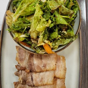 Seoulville - a plate of food with meat, lettuce, and salad - Korean Near Me - Somerville, New Jersey Seoulville - a plate of food with meat, lettuce, and salad - Korean Near Me - Somerville, New Jersey