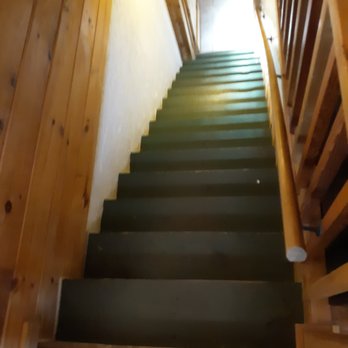 Mountain Oasis Cabin Rentals - the stair to the bottom level where the game room/bedroom/laundry is. very steep - Vacation Rentals Near Me - Ellijay, Georgia