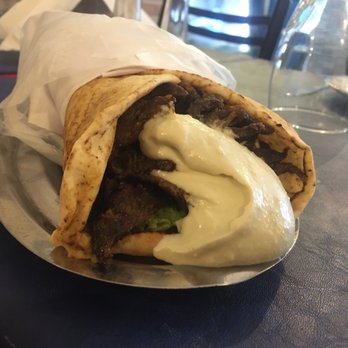 Al Rayan - BEEF shwarma! It was very tasty! It was ARS 250 but they charged me ARS to sit down, so in total about $5. - Middle Eastern Near Me - Buenos Aires, C