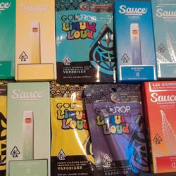JAHnetics Delivery - Sauce and Gold Drop liquid Loud Disposable vape pens 1.5 cartridges and 1 gram cartridges..$20-30-Jahnetics
