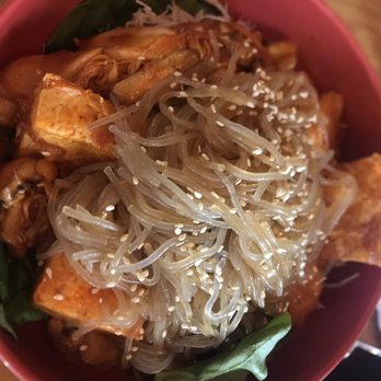 Koriente - Rice Medallion Saute + spicy tofu | ig: @jenns.noms - Asian Fusion Near Me - Austin, Texas