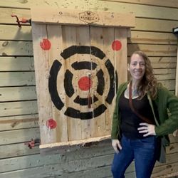 Stumpy's Hatchet House - West Chester - Celebrating my wife's birthday at Stumpy's and she was pretty close to a bullseye