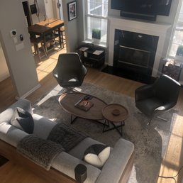Living Room from landing (sofa, tables, swivel chairs from Modani) Living Room from landing (sofa, tables, swivel chairs from Modani)