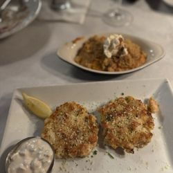 Crab Cakes and Sweet Potato Creme Brûlée
