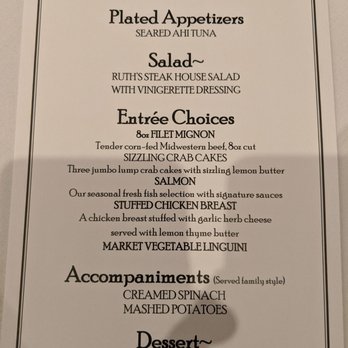 Ruth's Chris Steak House - Corporate menu - Steakhouses Near Me - Parsippany, New Jersey Ruth's Chris Steak House - Corporate menu - Steakhouses Near Me - Parsippany, New Jersey