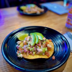 Knight Cap - Shrimp Ceviche Tostada (happy hour menu) - sooo fresh and so good!!