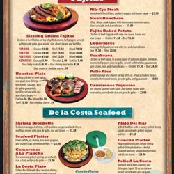 Fajita & Seafood Menu Online October 2024