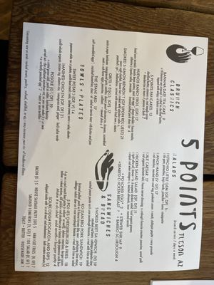 Menu photo 3 5 Points Market & Restaurant Tucson, AZ Menu photo 3 5 Points Market & Restaurant Tucson, AZ