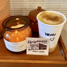 Apple butter latte with house made oat milk