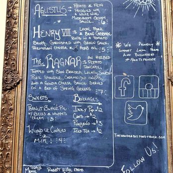The WunderBus - a blackboard with writing on it - Food Trucks Near Me - Conway, Arkansas