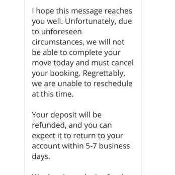 Tough Guys - Lame excuse for canceling when they were confirmed for 11am that day - Movers Near Me Tough Guys - Lame excuse for canceling when they were confirmed for 11am that day - Movers Near Me