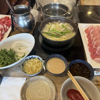 Osawa Shabu Shabu & Sushi - Black Angus Ribeye (left) and Kurobuta Pork Loin Shabu (right) - Japanese Near Me - Pasadena, California