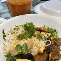 Chua Bo De Buddhist Temple - Vegetarian Spicy Noodles (Bun Bo Hue Chay) at Lunar New Year Festival