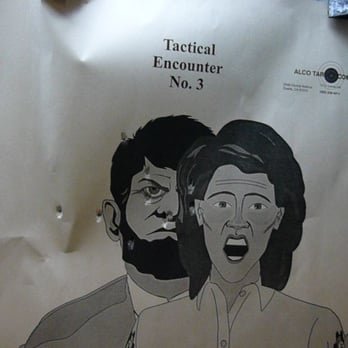 Riverside Magnum Range - Shooting the Hostage Taker at 35'  @ Magnum Range.    Nicked the hostages Hair,  I think she'll be happy she lived - Gun/Rifle Ranges Near Me - Riverside, California