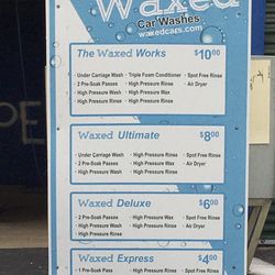 Waxed Car Wash - Prices in January 2024.