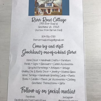 River Road Cottage - Flyer about this fledging business - Antiques Near Me - Goochland, Virginia River Road Cottage - Flyer about this fledging business - Antiques Near Me - Goochland, Virginia