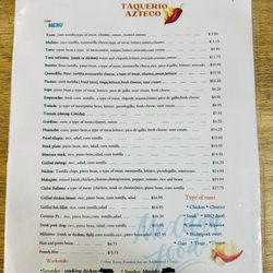 Taqueria Azteca - Menu