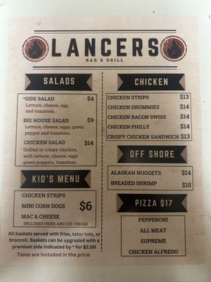 Menu photo 1 Lancers Bar & Grill Wilmot, SD