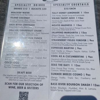 Breeze’s Dock Bar and Grill - Menu - American Near Me - New Gretna, New Jersey Breeze’s Dock Bar and Grill - Menu - American Near Me - New Gretna, New Jersey
