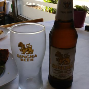 Sala Thai - A rare occurrence. A Singha glass(frosted, too 8-) ) for the Thai beer - Thai Near Me - San Diego, California Sala Thai - A rare occurrence. A Singha glass(frosted, too 8-) ) for the Thai beer - Thai Near Me - San Diego, California