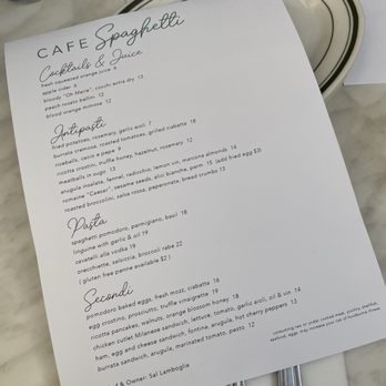 Cafe Spaghetti - Brunch menu - Italian Near Me - Brooklyn, New York