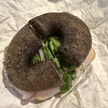 Durham Food Hall - Smoked turkey sandwich on a pumpernickel bagel - Food Court Near Me - Durham, North Carolina
