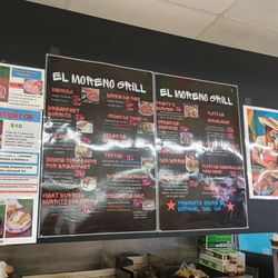 El Moreno  - Updated menu. Hard to avoid the glare.
