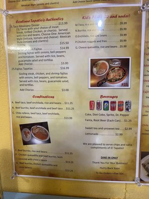 Menu photo 1 El Tapatio Cantonment, FL Menu photo 1 El Tapatio Cantonment, FL
