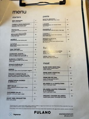 Menu photo 3 Fulano Key Biscayne, FL