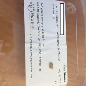 NutriFit - Object in meal that nearly broke my tooth, but that Nutrifit claimed was an under cooked lentil. - Food Delivery Services Near Me - Los Angeles, California