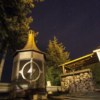 Thunder Island Brewing - Firepit in the outdoor seating area - Breweries Near Me - Cascade Locks, Oregon