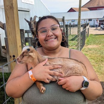 Schuster's Farm - Me & a baby goat - Pumpkin Patches Near Me - Deerfield, Wisconsin