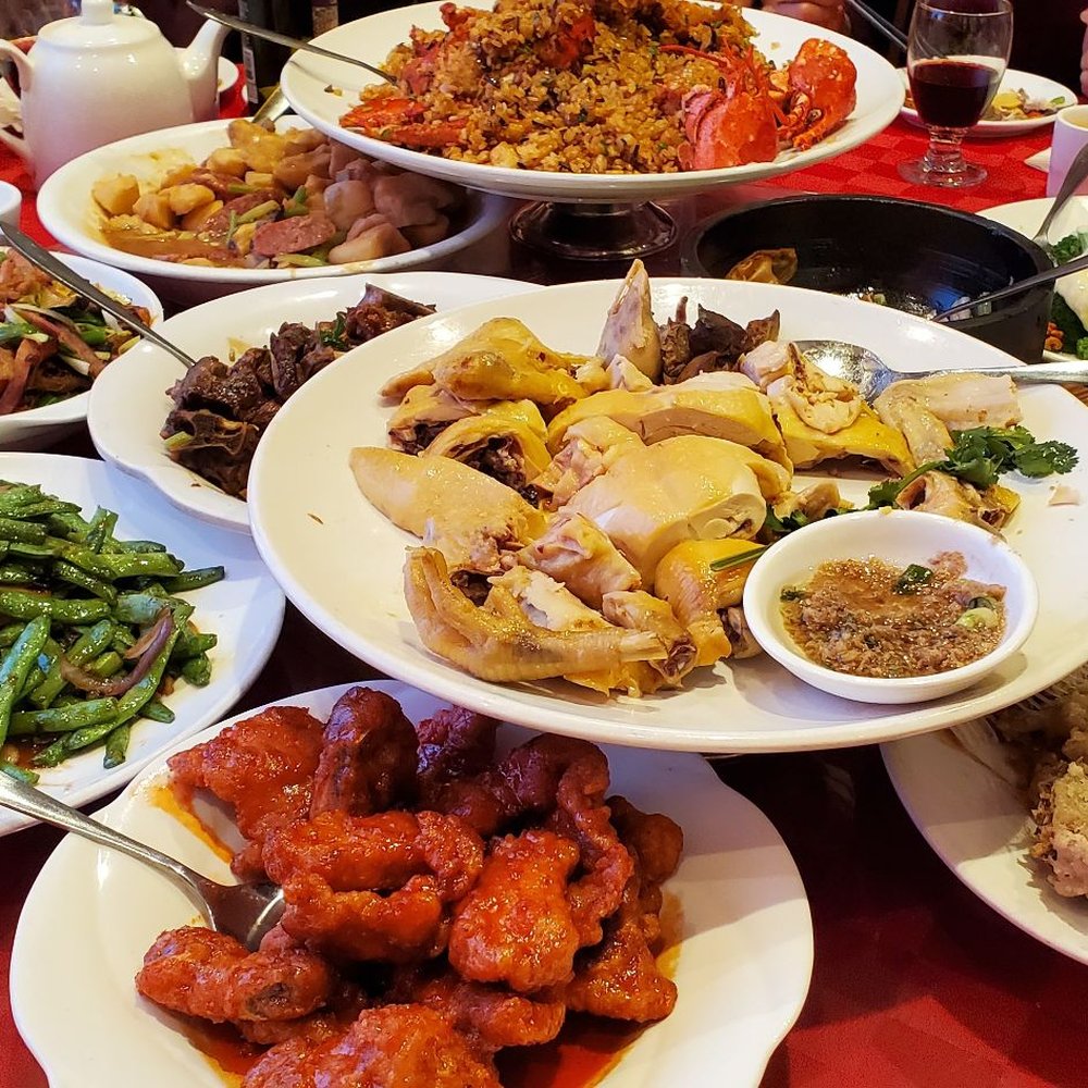 Bamboo Garden - Full spread of food with pro-level stacking - Dim Sum Near Me - Brooklyn, New York