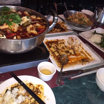 Spices 3 - Gangsta hot pot, fried rice with veggies, mo-pu tofu, shrimp with veggies & green beans - Szechuan Near Me - Oakland, California Spices 3 - Gangsta hot pot, fried rice with veggies, mo-pu tofu, shrimp with veggies & green beans - Szechuan Near Me - Oakland, California