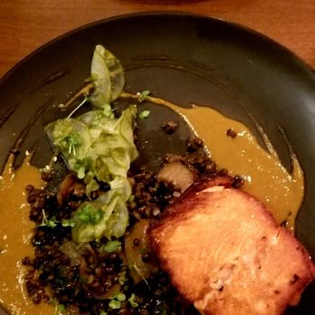 Bouquet Restaurant - Salmon with black lentils and tomato cream - Bars Near Me - Covington, Kentucky