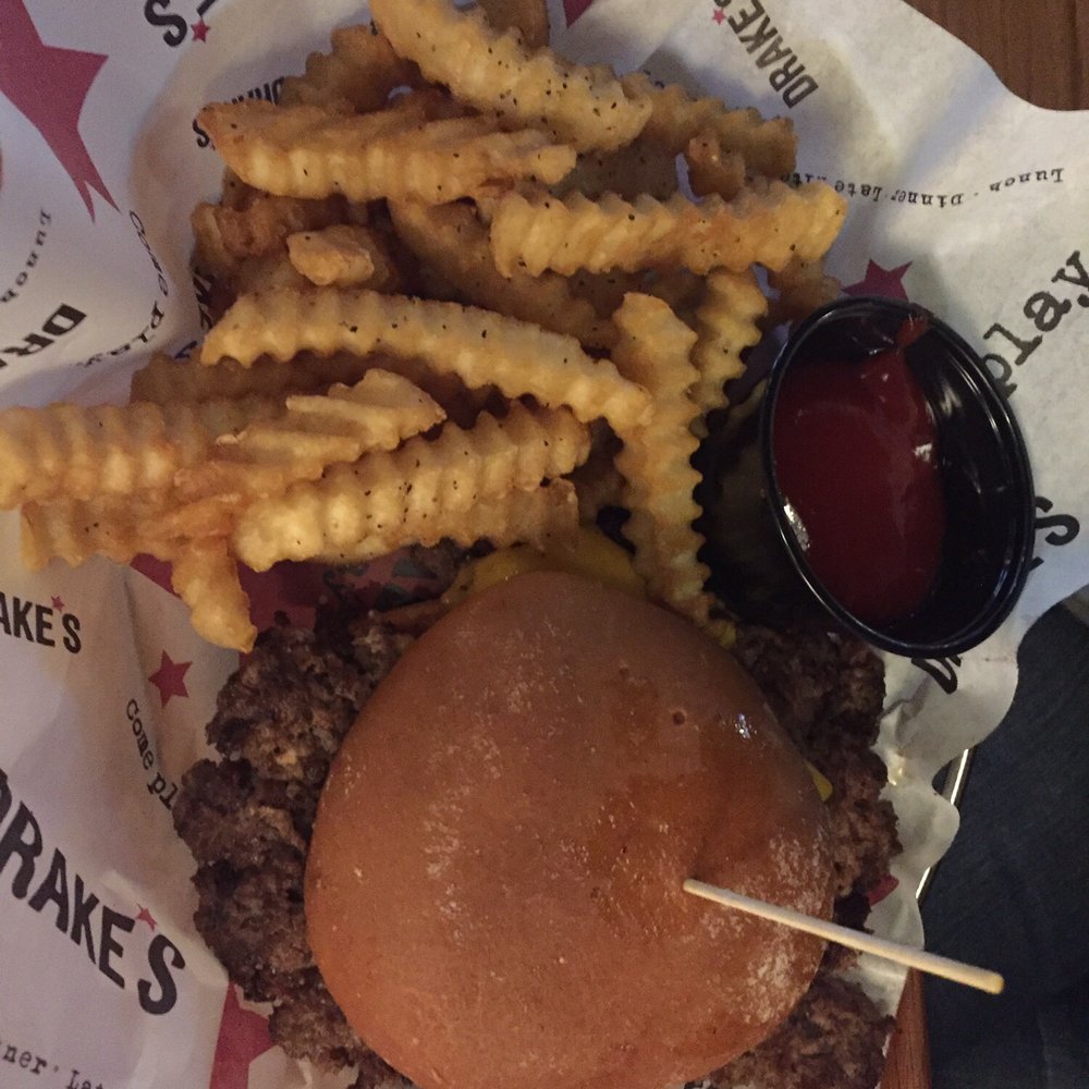 Drake's - Cheddar burger with fries - Burgers Near Me - Florence, Kentucky